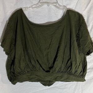 We The Free Dark Green Crop Top
